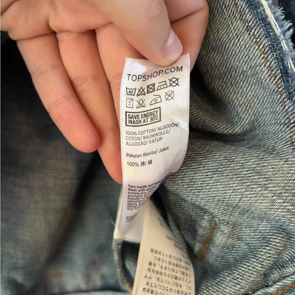 Topshop MOTO Distressed Denim Jacket - Picture 6 of 11